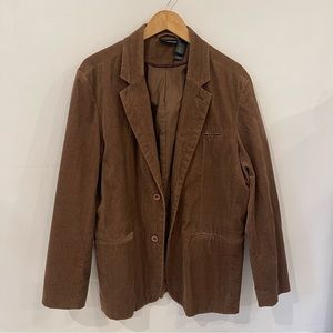 DKNY brown brushed cotton blazer sport coat size large